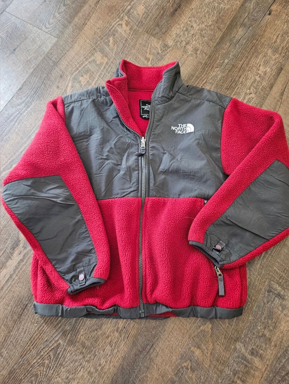 The North Face Red and Gray Cozy Fleece Jacket Youth Medium